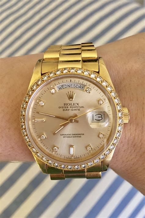 men's rolex luminous dial day date rose genuine|Rolex oyster perpetual day date.